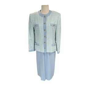 Mountain Home Women’s Vintage Wool Blend 2pc Set Midi Dress Blazer size 10